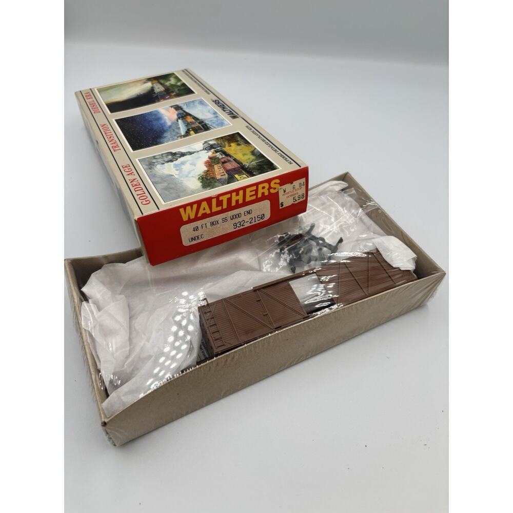HO Scale WALTHERS 932-2150 Undecorated Sgl Sheathed Wood 40' Box Car Kit SEALED
